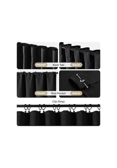 Yatak Odası İçin 225 Cm Perdeler, Karartma Perdeleri 225 Cm Uzunluğunda, Oda Karartma Perdeleri Ve Oturma Odası Pencere Çubuğu Cep Arka Sekmesi G132 X U 227 Cm, Siyah Yatak Odası İçin 225 Cm Perdeler, Karartma Perdeleri 225 Cm Uzunluğunda, Oda Karartma Perdeleri Ve Oturma Odası Pencere Çubuğu Cep Arka Sekmesi G132 X U 227 Cm, Siyah