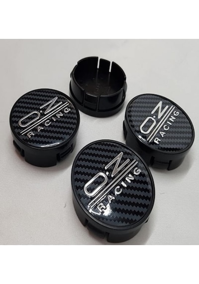 Jant Göbeği 58/55 Karbon Zemin Aluminyum Etiket 4lü Set 55mm Yuva