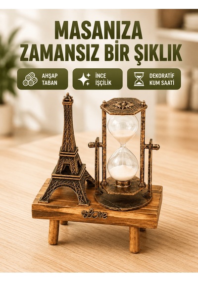 Ev, Ofis Ve Kafeler İçin Retro Ahşap Kum Saati Dekorasyonu Tkndy-bsva4969