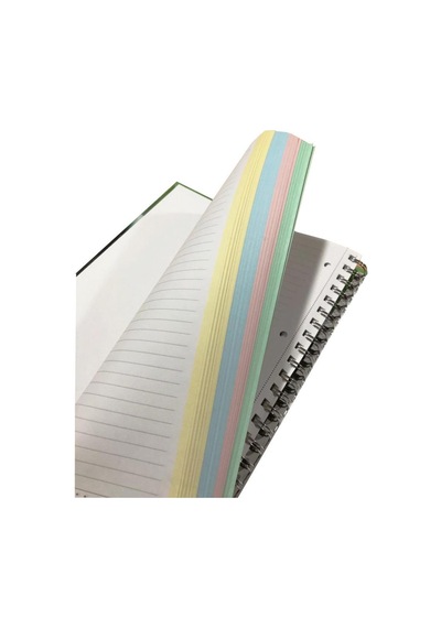Özgün A4 Spiralli Sert Kapak Defter 160 Yaprak Çizgili 4 Renk Bölmeli