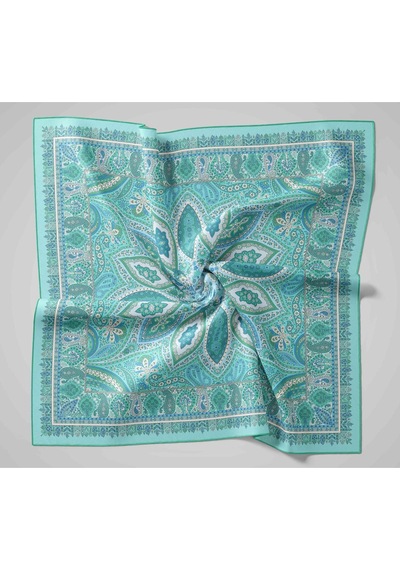 Silk Home Twill İpek Eşarp 11476-10 Su Yeşili, Mavi, Turkuaz, Beyaz