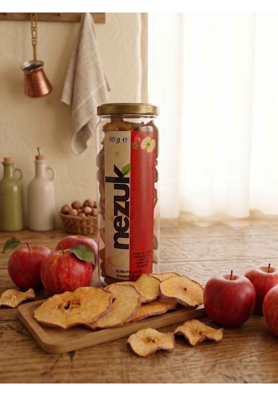 Nezuk Güneş Enerjisi İle Kurutulmuş Doğal Kırmızı Elma-pet 50 G