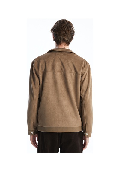 Lcw Vision Kahverengi Slim Fit Gömlek Yaka Süet Erkek Ceket