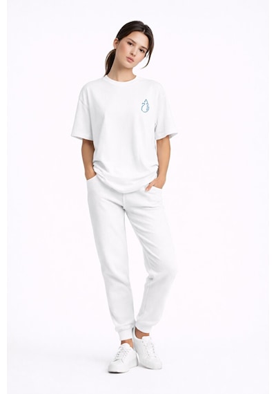 Sevgili Kombini Ateş Su Minimal Çift Tişört Oversize Unisex Partn Antrasit