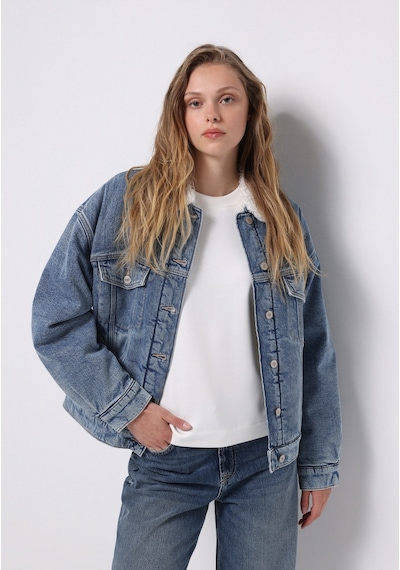 Colins Oversize Fit Düğmeli Astarsız Kadın Denim Ceket Cl1076050 Q1.v1 Dn09598 Denim Colins Oversize Fit Düğmeli Astarsız Kadın Denim Ceket Cl1076050 Q1.v1 Dn09598 Denim