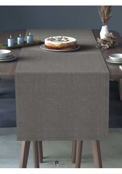 Br Perle Perle Home Keten Dokulu Runner Gri Renk Dekoratif Şık Runner Örtü