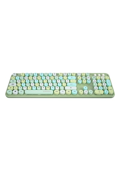 Everest Round Km-6282 Renkli Tuşlu Yeşil Kablosuz Q Multimedia Klavye + Mouse Set Optik