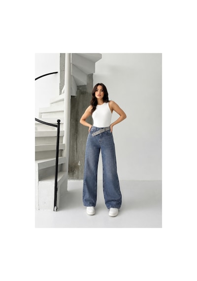 Kene Jeans Tint İşlemli Kemer Dilli Taş Detaylı İşlemli Straight Jean Pantolon Tint İşlemli Kene Jeans Tint İşlemli Kemer Dilli Taş Detaylı İşlemli Straight Jean Pantolon Tint İşlemli