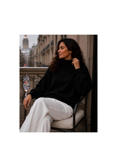 Hira Life Fashion Sfg Life Moda Kadın Balıkçı Yaka Tüylü Şardonlu Oversize Kazak Siyah Siyah Hira Life Fashion Sfg Life Moda Kadın Balıkçı Yaka Tüylü Şardonlu Oversize Kazak Siyah Siyah