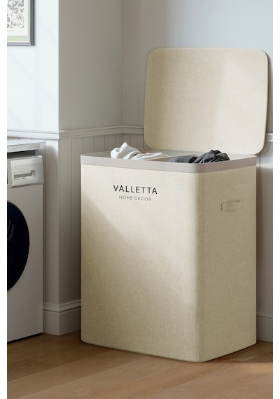 Paloma 100l Çift Bölmeli Katlanabilir Kumaş Kirli Çamaşır Sepeti XL