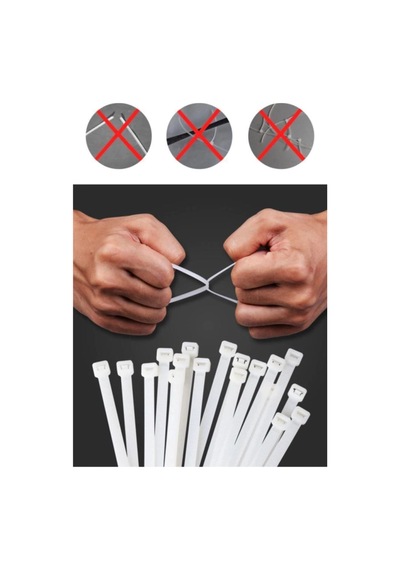 2,5x150 Mm Kablo Bağı Beyaz - Cırt Kelepçe - Klips 100 Adet