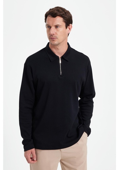 Tudors Erkek Relax Fit Rahat Kesim %100 Pamuk Yarım Fermuarlı Polo Yaka İnterlok Siyah Sweatshirt-42170 Siyah Tudors Erkek Relax Fit Rahat Kesim %100 Pamuk Yarım Fermuarlı Polo Yaka İnterlok Siyah Sweatshirt-42170 Siyah