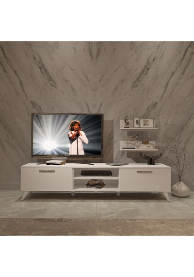 Decoraktiv Eko 4 Mdf Dvd Retro Tv Ünitesi Tv Sehpası Beyaz