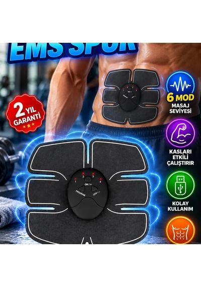 2025 Titreşimli Ems Kas Çalıştırma Cihazı Karın Kol Bacak Spor Aleti 6 Mod