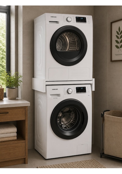 Vera Mini Çamaşır Makinesi Dolabı Üst Raf Organizer Beyaz
