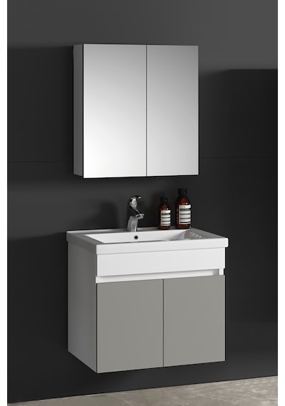 Çiğdem 65 Cm Beyaz-inox Balon Mdf Seramik Lavabolu Asma Banyo Dolabı Takımı Çiğdem 65 Cm Beyaz-inox Balon Mdf Seramik Lavabolu Asma Banyo Dolabı Takımı