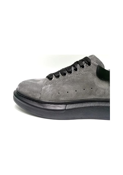 Gri Süet Erkek Sneaker Siyah
