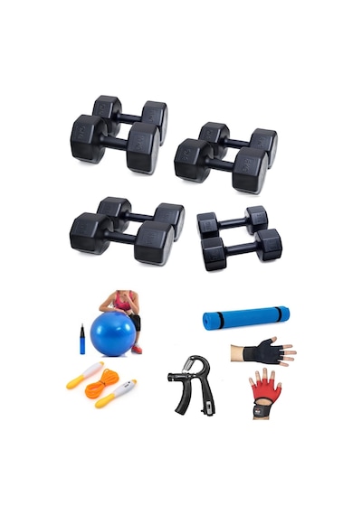 Ps Spor 4 Set Dambıl 3 Kg X 2 Ad 6 Kg X 2 Ad 8 Kg X 2 Ad 10 Kg X 2 Ad 5çeşit Egzeriz Seti