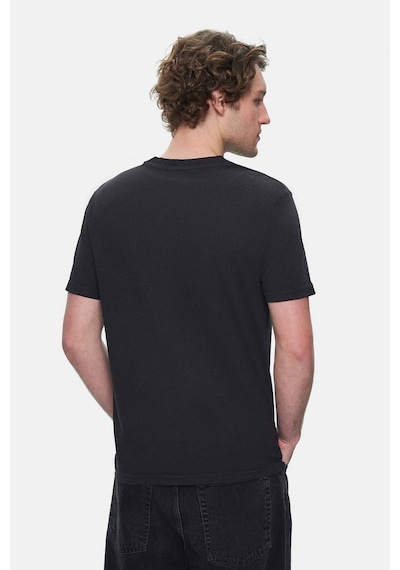 Ucla Tatum Siyah Bisiklet Yaka Baskılı Standard Fit Erkek Tshirt SIYAH