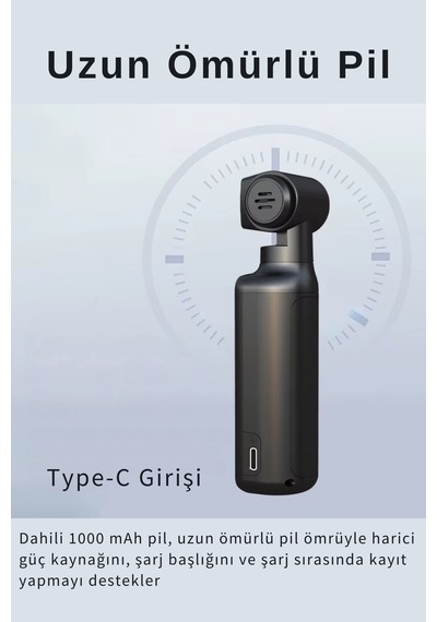 Wearfitpro 4k Yüksek Çözünürlük Aksiyon Kamerası Hareket Algılama Sabitleme Özellikli Aksiyon Kamerası Gimbal Siyah