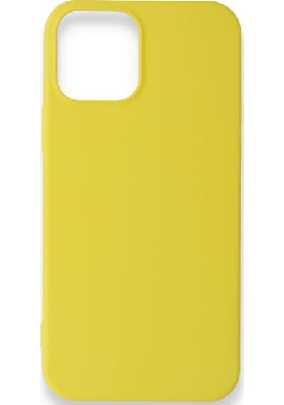 Xd Apple Uyumlu iPhone 12 Kılıf Premium Rubber Silikon Sarı