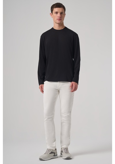 Morven Erkek Siyah Trend Bisiklet Yaka Rayon Sweatshirt 26ks063005001 Siyah