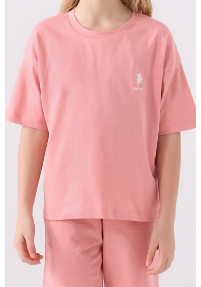 U.S. Polo Assn. U.s. Polo Assn Kız Çocuk Pembe Bermuda Takım 5274-43847 Pembe
