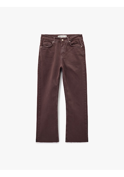 Koton Pamuklu Dar Kalıp Düğmeli Cepli İspanyol Paça Crop Jean Pantolon - Kick Flare Jeans Bordo 6wal40036mw Bordo Koton Pamuklu Dar Kalıp Düğmeli Cepli İspanyol Paça Crop Jean Pantolon - Kick Flare Jeans Bordo 6wal40036mw Bordo