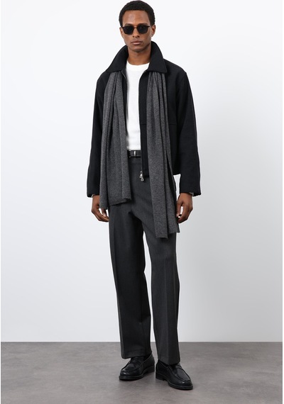 Antioch Regular Fit Dokulu Erkek Mont Siyah