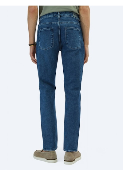Kip Orta Mavi Slim Fit Denim Pamuk Karışımlı Pantolon Orta Mavi