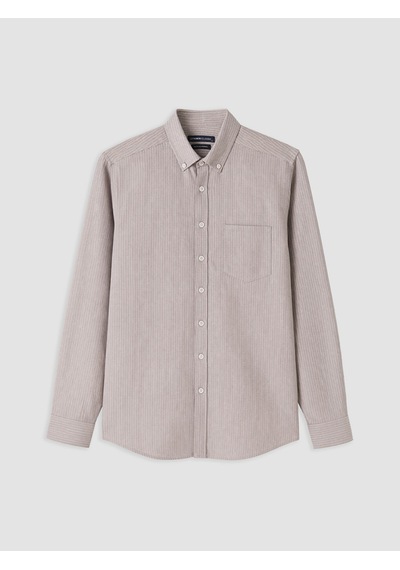 Lcwaıkıkı Classic Mürdüm Regular Fit Çizgili Gabardin Erkek Gömlek