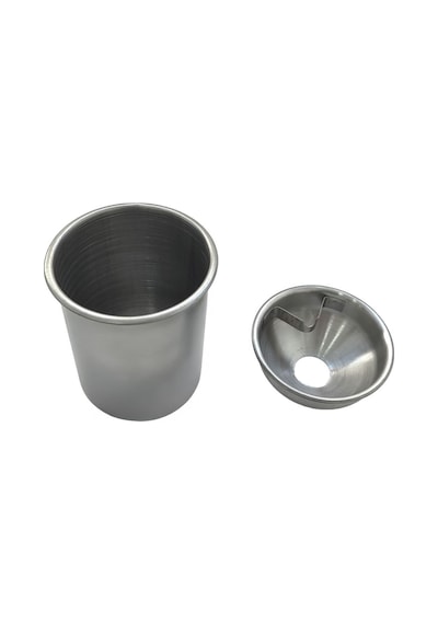 Çelik 10 Cm. Kafe Restaurant Kapaklı Yuvarlak Kül Tablası Küllük Cin899gr
