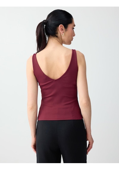 Jimmy Key Bordo Dar Kesim V Yaka Basic Örme Atlet 6sw016793562