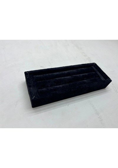 Süet Kumaş Siyah Renk 18 / 7 Cm Rulo Çekmece İçi Yüzük Standı