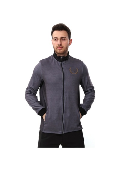 Spqr Fermuarlı Sweatshirt Medusa Gri
