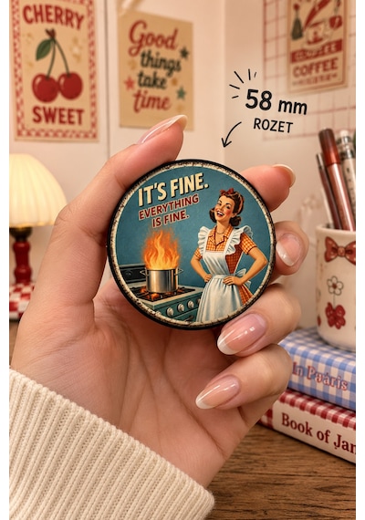 Mashspot Sarkastik Pop Art Retro Rozet Seti 6 Lı 58 Mm Renkli Eğlenceli Buton Rozet Çok Renkli