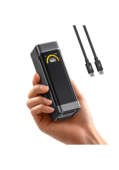 Aohi The Black Warrior 10.000 Mah 65w Powerbank, Youth 100w 3 Portlu Şarj Adaptörü Seti Siyah