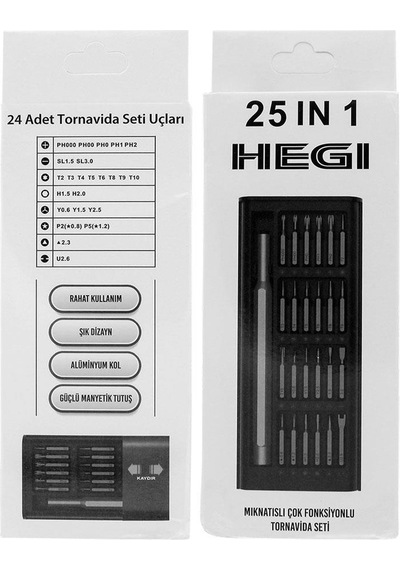 Hegi 818100125 Mikro Bits Uç Hassas Tornavida Seti 25 Parça