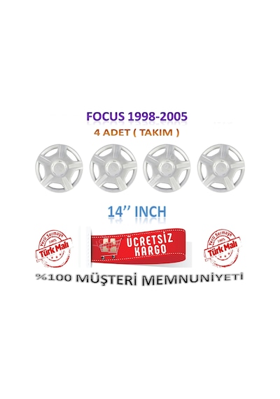 Yok Yok Oto Ford Focus Jant Kapağı Takım 4 Adet 14 İnch 5 Kol Tip 1998-2005