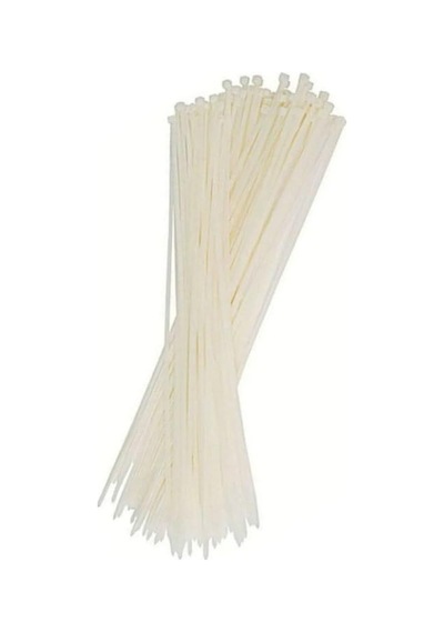 100 Adet Beyaz Elektrik Kablosu Kablo Bağı Klips Plastik Kelepçe Cırt Cırt Kelepçe 25 Cm-3.6 Mm 100, Beyaz