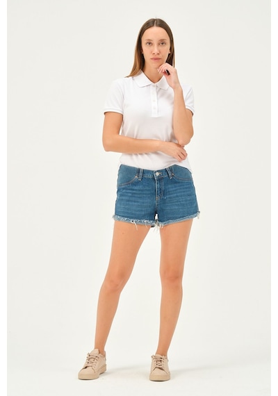 Msw Kadın Beyaz Regular Fit Polo Yaka T-shirt Beyaz