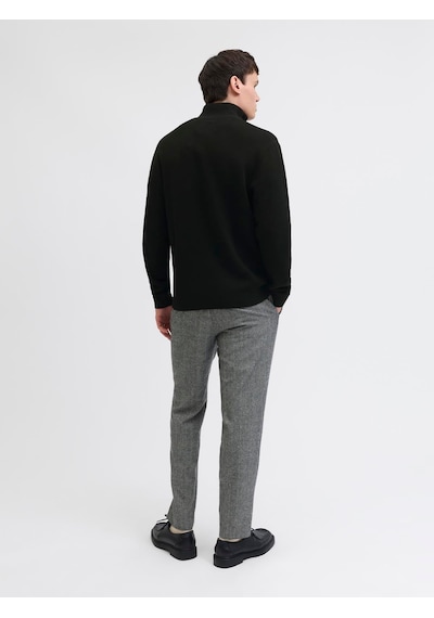 Jack & Jones Jprblamılano Stıtch Knıt Half Zıp Sn Black Black