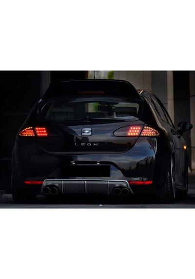Seat Leon Mk2 Difüzör Difizör Plastik Parlak Siyah 2006 2007 2008 2009 Arka-bodykit-ek-karlık