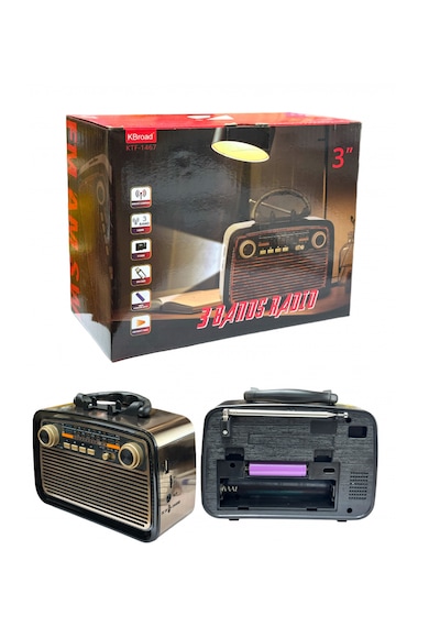 Kbroad KTF-1467  Fener Işıklı Şarjlı Nostalji Radyo Bluetooth Hoparlör