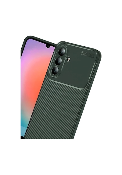 Samsung Galaxy Uyumlu A37 5g Kılıf Karbon Silikon Case Koyu Yeşil