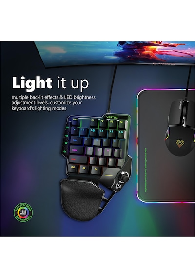 Vertux Combat Quickstrike Tek Elli Joystick Destekli Oyuncu Klavye Vertux Combat Quickstrike Tek Elli Joystick Destekli Oyuncu Klavye
