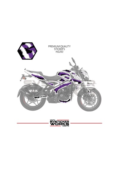 Bajaj Ns200 Kaplama Sticker Air Brush Motor Kaplama Modeli Hazır Kit Tüm Modeller Uyumlu Mor