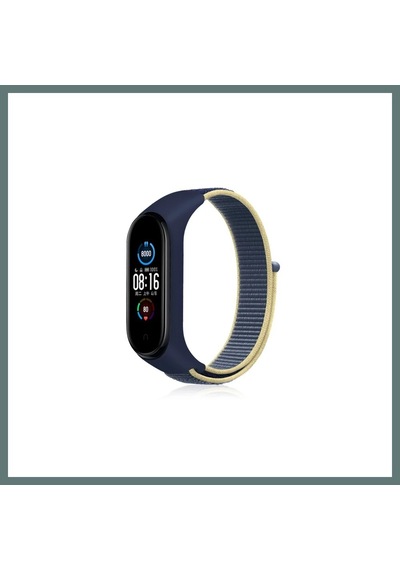 Ventra Mi Band 4 Hasırlı Cırtcırtlı Kordon - Sarı-lacivert Ventra