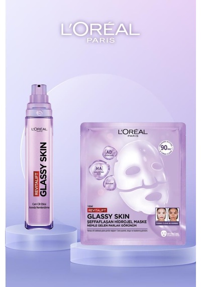 Revitalift Glassy Skin Cam Cilt Görünümü Etkili Nemlendirici Krem & Hidrojel Yüz Maskesi pktglassycamciltset-11199