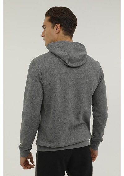 Lumberjack Kapüşonlu Slim Fit Gri Erkek Sweatshirt 2WSD40052PR Gri